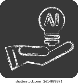 Icon Idea. related to Artificial Intelligence symbol. chalk Style