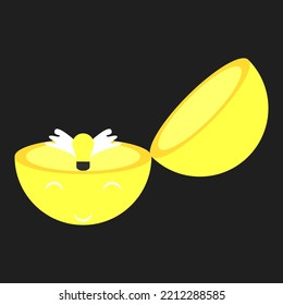icon idea that is born in the head in dark gray and yellow