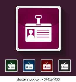 Icon of Identity Card on Multicolored Squares. Eps-10.