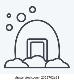 Icon Igloo. related to Accommodations symbol. line style. simple design editable. simple illustration