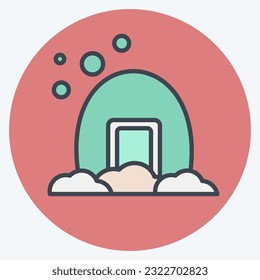 Icon Igloo. related to Accommodations symbol. color mate style. simple design editable. simple illustration