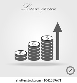 icon illustrates the process of increasing income