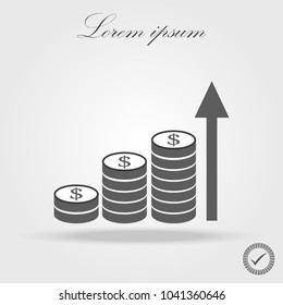 icon illustrates the process of increasing income