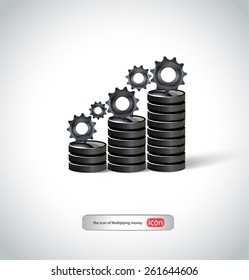 icon illustrates the process of increasing income