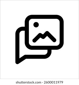 An icon illustrating chat-based image reviews for product feedback