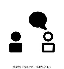 Icon Illustrating Direct Conversation Between Two Individuals Here