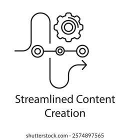 An icon illustrating efficient workflows and tools used to simplify and accelerate the content creation process across multiple channels.