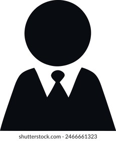 An icon illustrating a silhouette of a person wearing a tie, with an example of shadows on the figure..