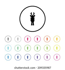 An Icon Illustration with 18 Color Variations - Reindeer