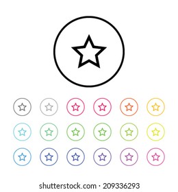 An Icon Illustration with 18 Color Variations - Star