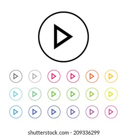 An Icon Illustration with 18 Color Variations - Play