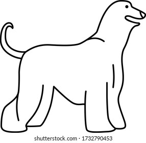An icon illustration of a Afghan Hound