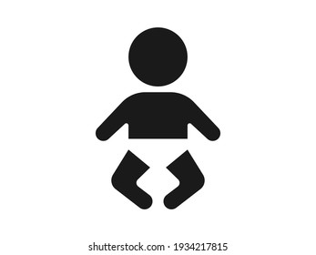 Icon Illustration Of A Baby In A Diaper.