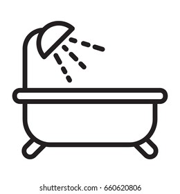 Icon Illustration Bathtub Visualized Outline Design Stock Vector ...