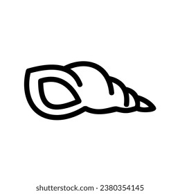 icon illustration of a black sea shell with elegant and simple lines. vector for icon