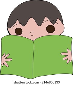Icon illustration of the boy reading a book in Book Week