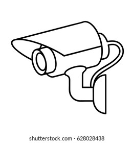 Icon illustration for cctv camera in outline style isolated on white background vector illustration