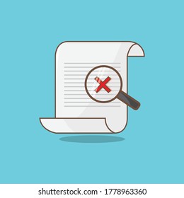 icon, illustration check document verification reject-vector