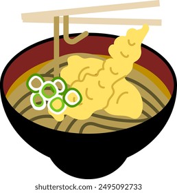 Icon illustration of chicken tempura soba