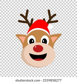 AN ICON ILLUSTRATION OF A CHRISTMAS DEER'S HEAD IN BROWN