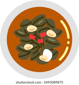 Icon illustration of clams marinated in soy sauce