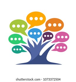 icon illustration with the concept of a conversation tree