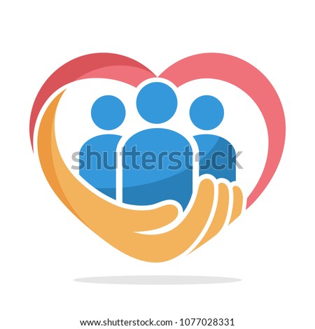 icon illustration with the concept of family care, care about humanity	