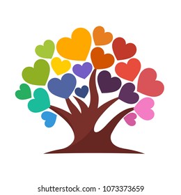 icon illustration with the concept of love tree