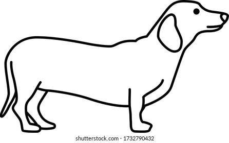 An icon illustration of a Dachshund