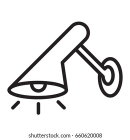 Icon illustration for decorative lamp, visualized with outline design style.