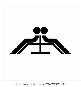 Icon illustration design of two people sitting back to back.