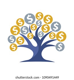 icon illustration for dollar money tree	
