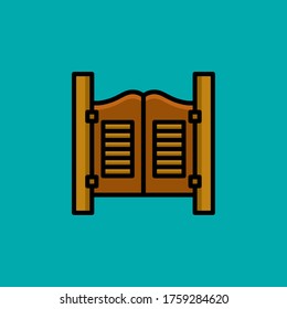icon illustration door in filled outline