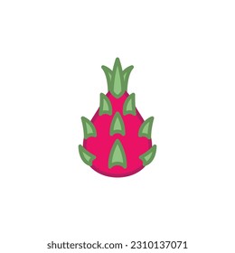 Icon Illustration of Draonfruit in Retro Neon Style - Fruits Icon Vector Design.