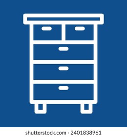 icon illustration of Dresser Cabinet On White Background - Single high quality outline black style for web design or mobile app.