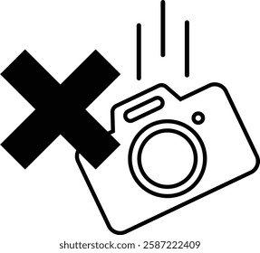 Icon illustration of dropping camera