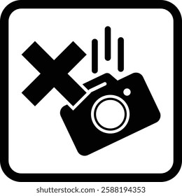 Icon illustration of dropping camera