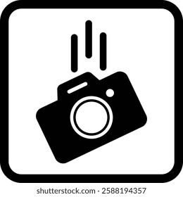 Icon illustration of dropping camera