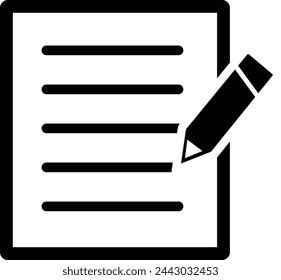 icon with illustration eps 10 Document with pen, form icon. line and glyph version, Sheet of paper and pencil outline and filled vector sign. linear and full pictogram