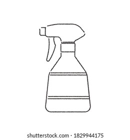 Icon illustration explaining spraying on hands and objects to disinfect.