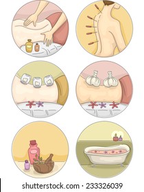 Icon Illustration Featuring Different Types of Alternative Treatments