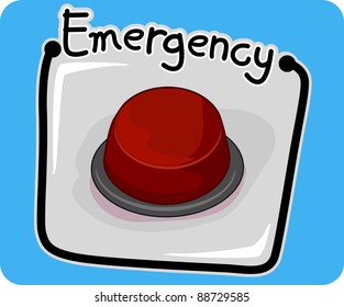 Icon Illustration Featuring an Emergency Button