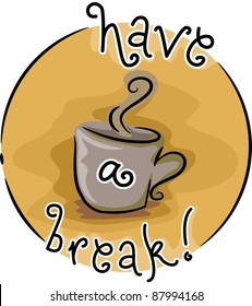 Icon Illustration Featuring a Hot Mug of Coffee