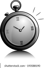 Icon Illustration Featuring a Stopwatch Drawn in Black and White