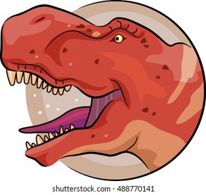 Icon Illustration Featuring a Tyrannosaurus Rex Baring its Sharp Teeth