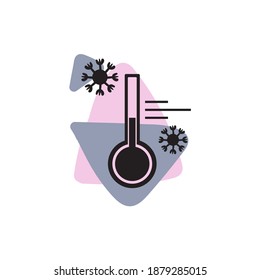 Icon is the illustration of the first aid of the frostbite. Icon has trands color and style - draw by hand.