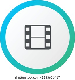 icon illustration of flim strip On White Background - Single high quality outline black style for web design or mobile app.