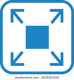 Ilustración de icono de zoom de pantalla completa