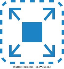 Icon illustration of full screen zoom in