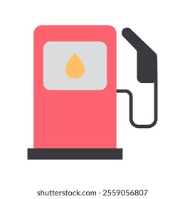 icon Illustration of gas pump design with fuel droplet, ideal for gas stations, petroleum industry, and automotive themed designs. isolated white background editable, eps 10.